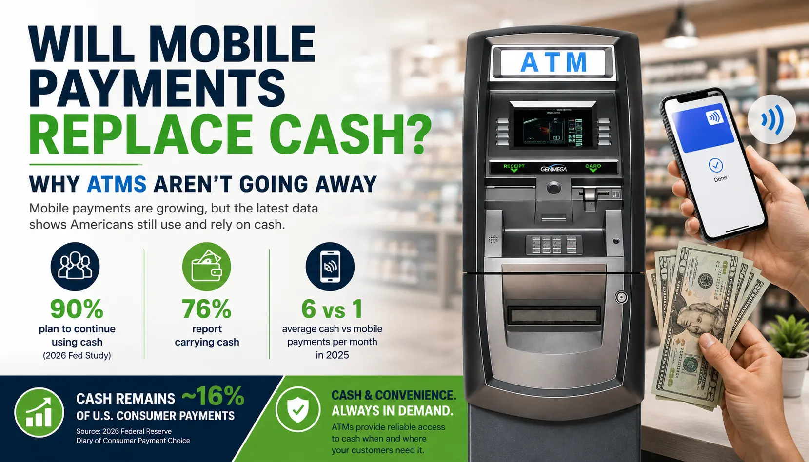 Mobile payments vs cash and the future of ATMs
