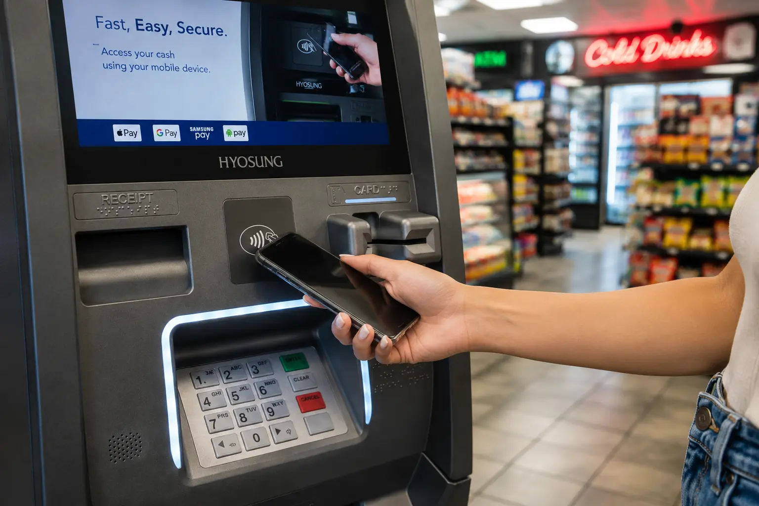 NFC contactless reader on a retail